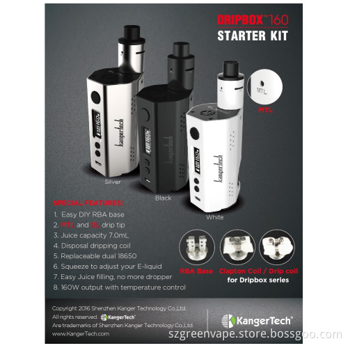 Kanger Dripbox 160w Starter Kit with 7ml Atomizer Capacity
